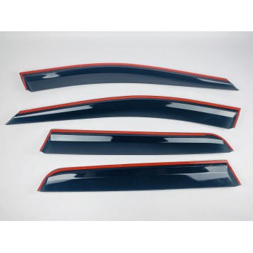 Дефлекторы окон Volvo XC90 2003-2015 (на скотче) с нерж. хром полоской-5